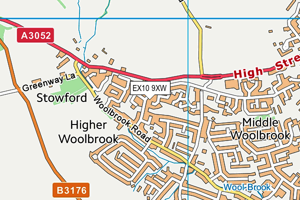 EX10 9XW map - OS VectorMap District (Ordnance Survey) EX10 9XW map - OS VectorMap District (Ordnance Survey)