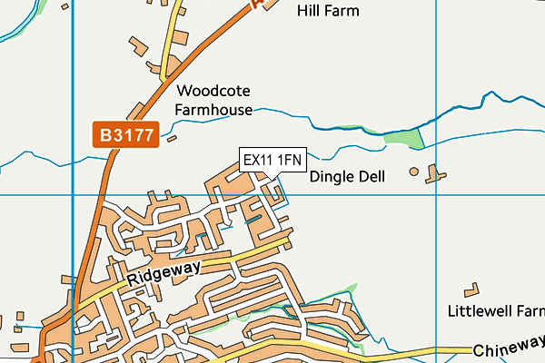 EX11 1FN map - OS VectorMap District (Ordnance Survey) EX11 1FN map - OS VectorMap District (Ordnance Survey)