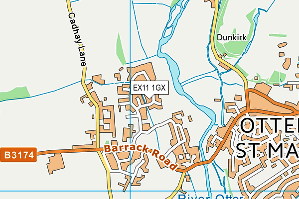 EX11 1GX map - OS VectorMap District (Ordnance Survey) EX11 1GX map - OS VectorMap District (Ordnance Survey)
