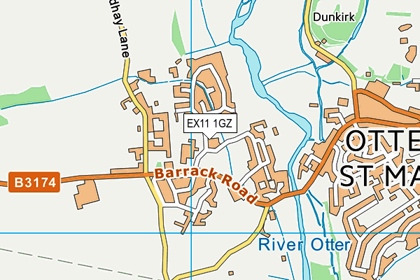 EX11 1GZ map - OS VectorMap District (Ordnance Survey) EX11 1GZ map - OS VectorMap District (Ordnance Survey)