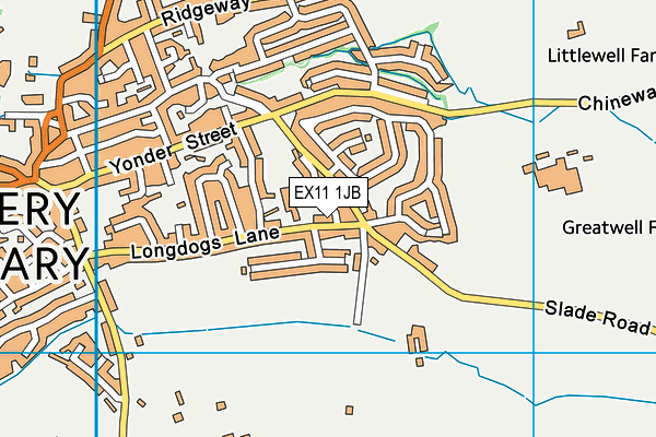 EX11 1JB map - OS VectorMap District (Ordnance Survey) EX11 1JB map - OS VectorMap District (Ordnance Survey)