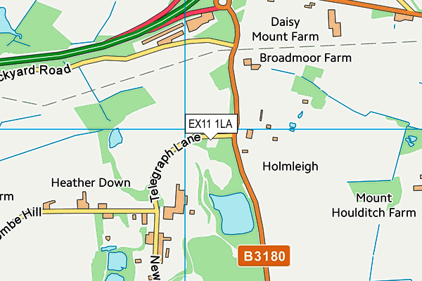 EX11 1LA map - OS VectorMap District (Ordnance Survey) EX11 1LA map - OS VectorMap District (Ordnance Survey)
