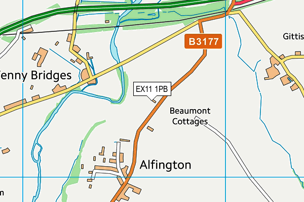 EX11 1PB map - OS VectorMap District (Ordnance Survey) EX11 1PB map - OS VectorMap District (Ordnance Survey)