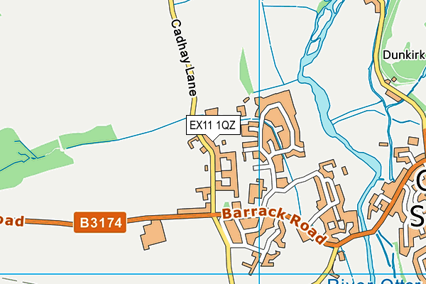 EX11 1QZ map - OS VectorMap District (Ordnance Survey) EX11 1QZ map - OS VectorMap District (Ordnance Survey)