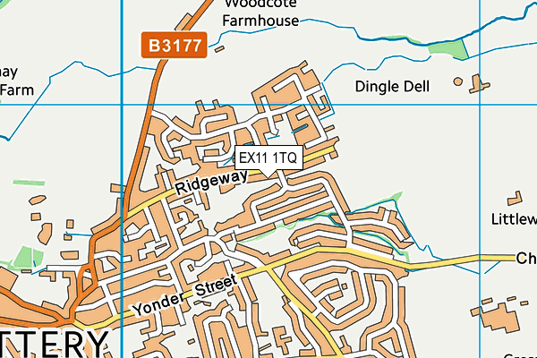 EX11 1TQ map - OS VectorMap District (Ordnance Survey) EX11 1TQ map - OS VectorMap District (Ordnance Survey)