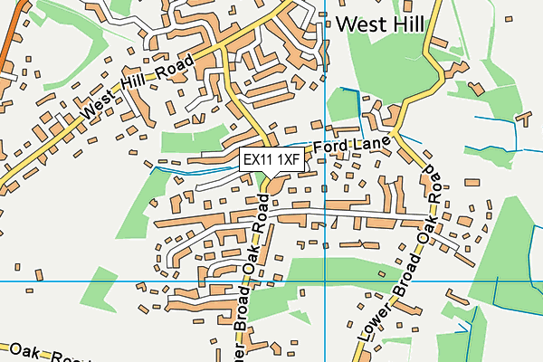 EX11 1XF map - OS VectorMap District (Ordnance Survey)