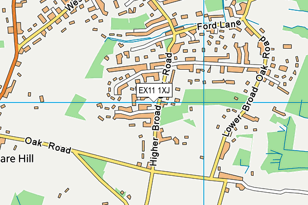 EX11 1XJ map - OS VectorMap District (Ordnance Survey) EX11 1XJ map - OS VectorMap District (Ordnance Survey)