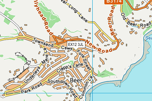 EX12 3JL map - OS VectorMap District (Ordnance Survey) EX12 3JL map - OS VectorMap District (Ordnance Survey)