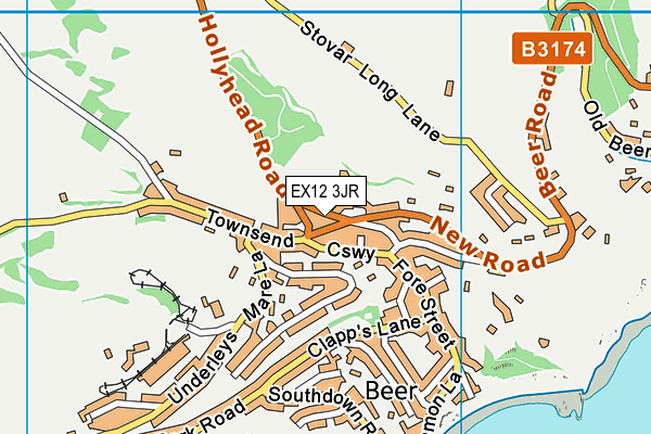 EX12 3JR map - OS VectorMap District (Ordnance Survey) EX12 3JR map - OS VectorMap District (Ordnance Survey)