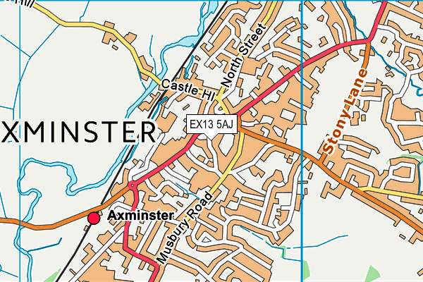 EX13 5AJ map - OS VectorMap District (Ordnance Survey) EX13 5AJ map - OS VectorMap District (Ordnance Survey)
