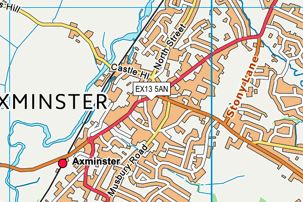 EX13 5AN map - OS VectorMap District (Ordnance Survey) EX13 5AN map - OS VectorMap District (Ordnance Survey)