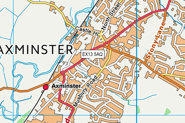 EX13 5AQ map - OS VectorMap District (Ordnance Survey) EX13 5AQ map - OS VectorMap District (Ordnance Survey)