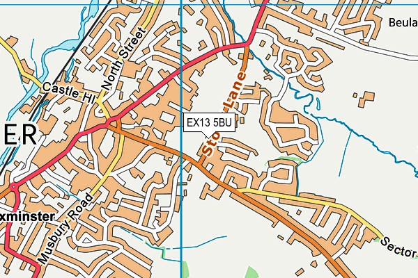 EX13 5BU map - OS VectorMap District (Ordnance Survey) EX13 5BU map - OS VectorMap District (Ordnance Survey)