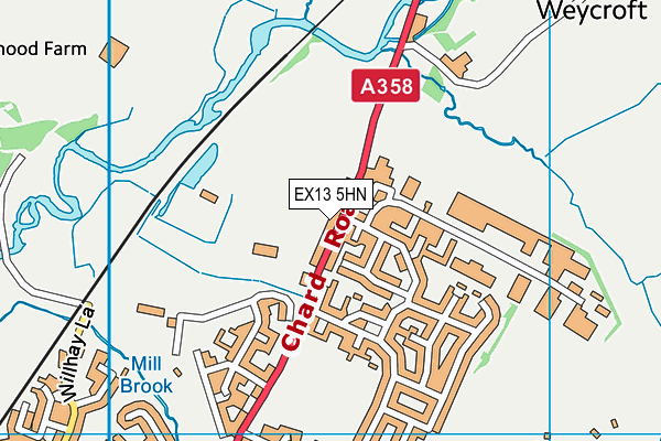 EX13 5HN map - OS VectorMap District (Ordnance Survey) EX13 5HN map - OS VectorMap District (Ordnance Survey)