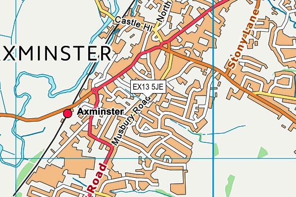 EX13 5JE map - OS VectorMap District (Ordnance Survey) EX13 5JE map - OS VectorMap District (Ordnance Survey)