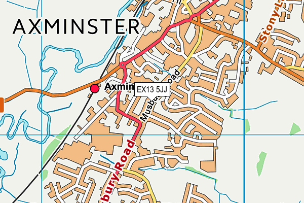 EX13 5JJ map - OS VectorMap District (Ordnance Survey)