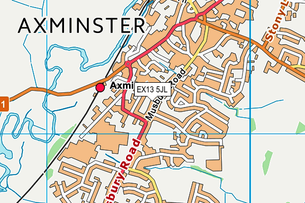 EX13 5JL map - OS VectorMap District (Ordnance Survey) EX13 5JL map - OS VectorMap District (Ordnance Survey)