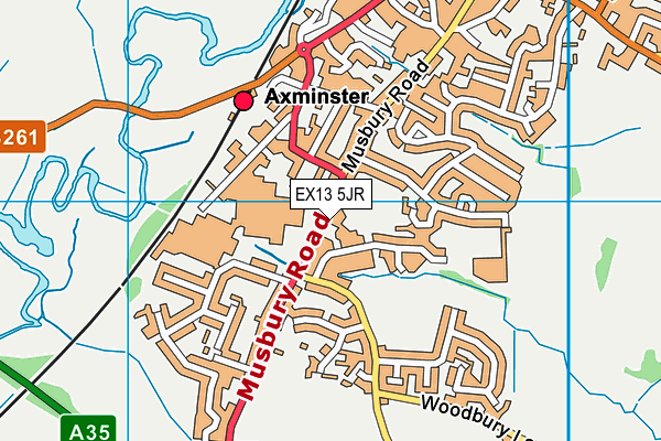 EX13 5JR map - OS VectorMap District (Ordnance Survey) EX13 5JR map - OS VectorMap District (Ordnance Survey)