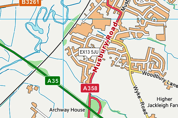 EX13 5JU map - OS VectorMap District (Ordnance Survey) EX13 5JU map - OS VectorMap District (Ordnance Survey)