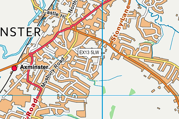EX13 5LW map - OS VectorMap District (Ordnance Survey) EX13 5LW map - OS VectorMap District (Ordnance Survey)