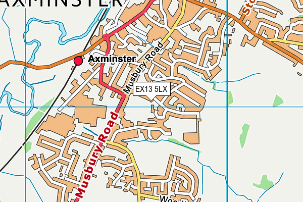 EX13 5LX map - OS VectorMap District (Ordnance Survey) EX13 5LX map - OS VectorMap District (Ordnance Survey)
