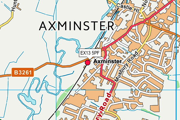 EX13 5PF map - OS VectorMap District (Ordnance Survey)