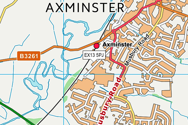EX13 5PJ map - OS VectorMap District (Ordnance Survey) EX13 5PJ map - OS VectorMap District (Ordnance Survey)