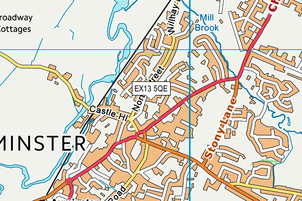 EX13 5QE map - OS VectorMap District (Ordnance Survey) EX13 5QE map - OS VectorMap District (Ordnance Survey)