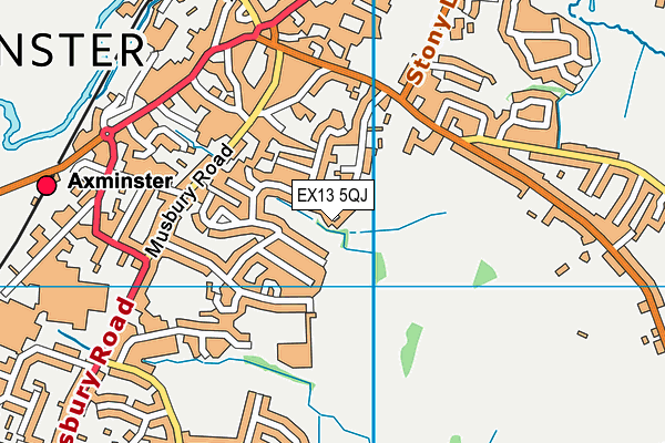 EX13 5QJ map - OS VectorMap District (Ordnance Survey) EX13 5QJ map - OS VectorMap District (Ordnance Survey)