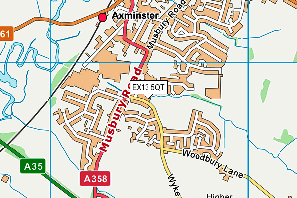EX13 5QT map - OS VectorMap District (Ordnance Survey) EX13 5QT map - OS VectorMap District (Ordnance Survey)