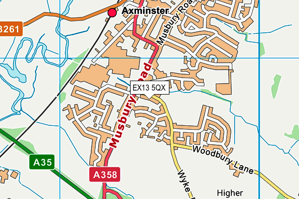 EX13 5QX map - OS VectorMap District (Ordnance Survey) EX13 5QX map - OS VectorMap District (Ordnance Survey)