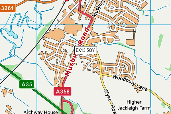 EX13 5QY map - OS VectorMap District (Ordnance Survey) EX13 5QY map - OS VectorMap District (Ordnance Survey)
