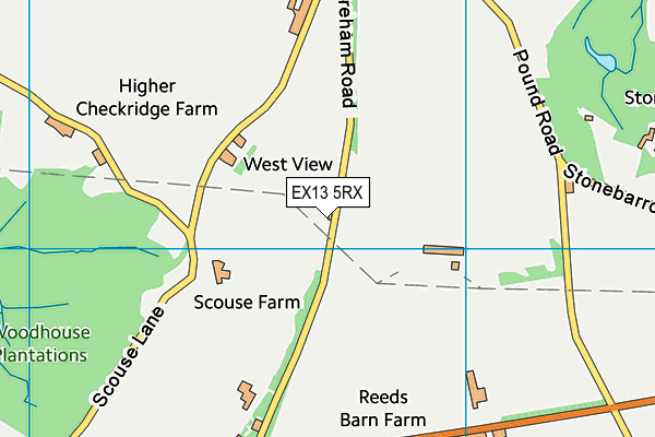 EX13 5RX map - OS VectorMap District (Ordnance Survey) EX13 5RX map - OS VectorMap District (Ordnance Survey)
