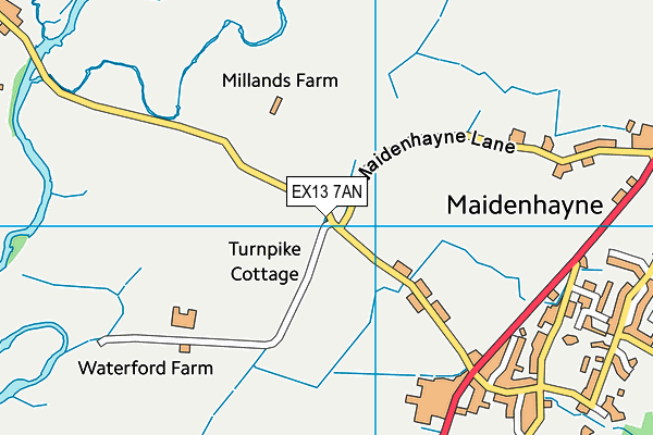EX13 7AN map - OS VectorMap District (Ordnance Survey) EX13 7AN map - OS VectorMap District (Ordnance Survey)