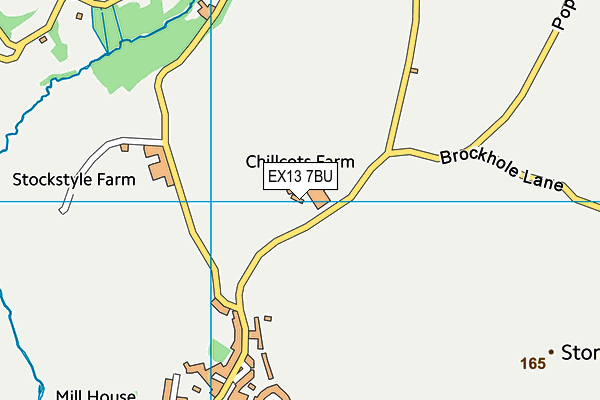 EX13 7BU map - OS VectorMap District (Ordnance Survey) EX13 7BU map - OS VectorMap District (Ordnance Survey)
