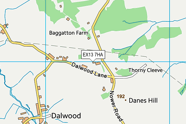 EX13 7HA map - OS VectorMap District (Ordnance Survey) EX13 7HA map - OS VectorMap District (Ordnance Survey)