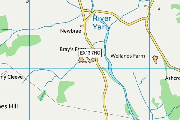 EX13 7HG map - OS VectorMap District (Ordnance Survey)