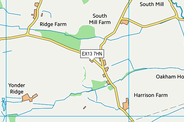 EX13 7HN map - OS VectorMap District (Ordnance Survey) EX13 7HN map - OS VectorMap District (Ordnance Survey)