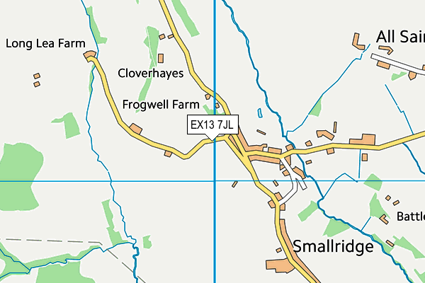 EX13 7JL map - OS VectorMap District (Ordnance Survey) EX13 7JL map - OS VectorMap District (Ordnance Survey)