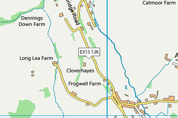 EX13 7JN map - OS VectorMap District (Ordnance Survey) EX13 7JN map - OS VectorMap District (Ordnance Survey)