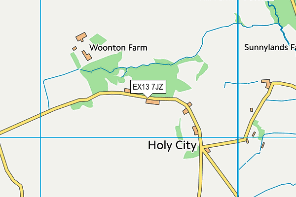 EX13 7JZ map - OS VectorMap District (Ordnance Survey)