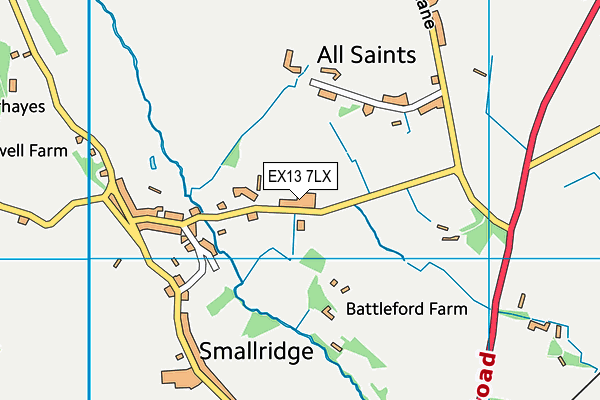 EX13 7LX map - OS VectorMap District (Ordnance Survey) EX13 7LX map - OS VectorMap District (Ordnance Survey)