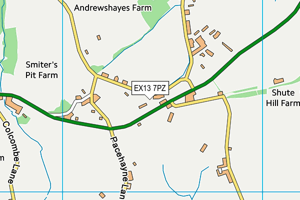 EX13 7PZ map - OS VectorMap District (Ordnance Survey) EX13 7PZ map - OS VectorMap District (Ordnance Survey)