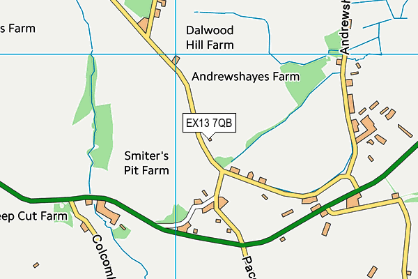EX13 7QB map - OS VectorMap District (Ordnance Survey) EX13 7QB map - OS VectorMap District (Ordnance Survey)