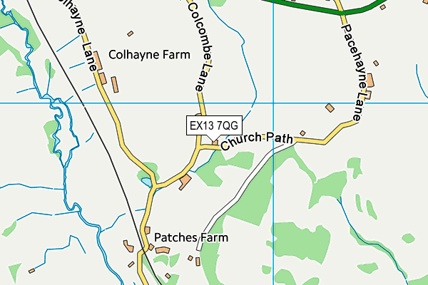 EX13 7QG map - OS VectorMap District (Ordnance Survey) EX13 7QG map - OS VectorMap District (Ordnance Survey)