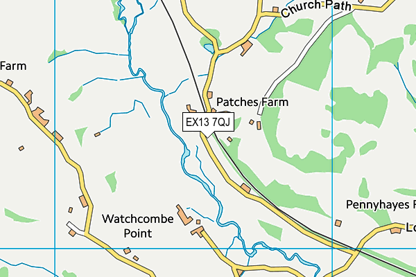EX13 7QJ map - OS VectorMap District (Ordnance Survey) EX13 7QJ map - OS VectorMap District (Ordnance Survey)