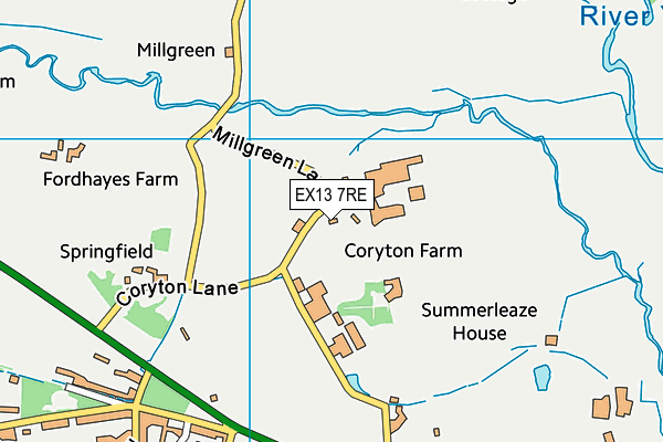 EX13 7RE map - OS VectorMap District (Ordnance Survey) EX13 7RE map - OS VectorMap District (Ordnance Survey)