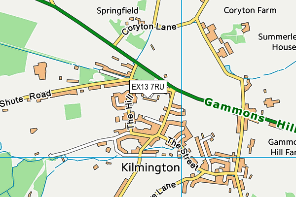 EX13 7RU map - OS VectorMap District (Ordnance Survey) EX13 7RU map - OS VectorMap District (Ordnance Survey)