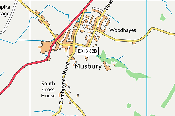 EX13 8BB map - OS VectorMap District (Ordnance Survey) EX13 8BB map - OS VectorMap District (Ordnance Survey)