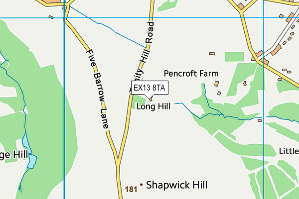 EX13 8TA map - OS VectorMap District (Ordnance Survey) EX13 8TA map - OS VectorMap District (Ordnance Survey)